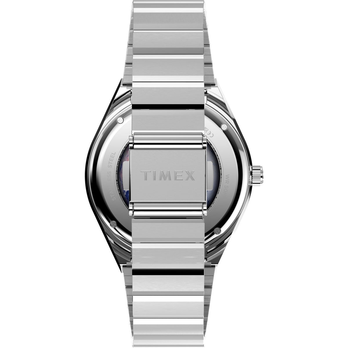 Timex Mens Q Timex Stainless Steel Black Dial Watch TW2Y56700