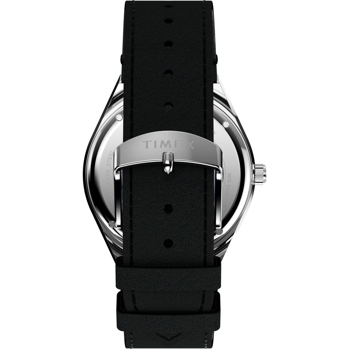 Timex Mens Q Timex Stainless Steel Black Dial Watch TW2Y56800