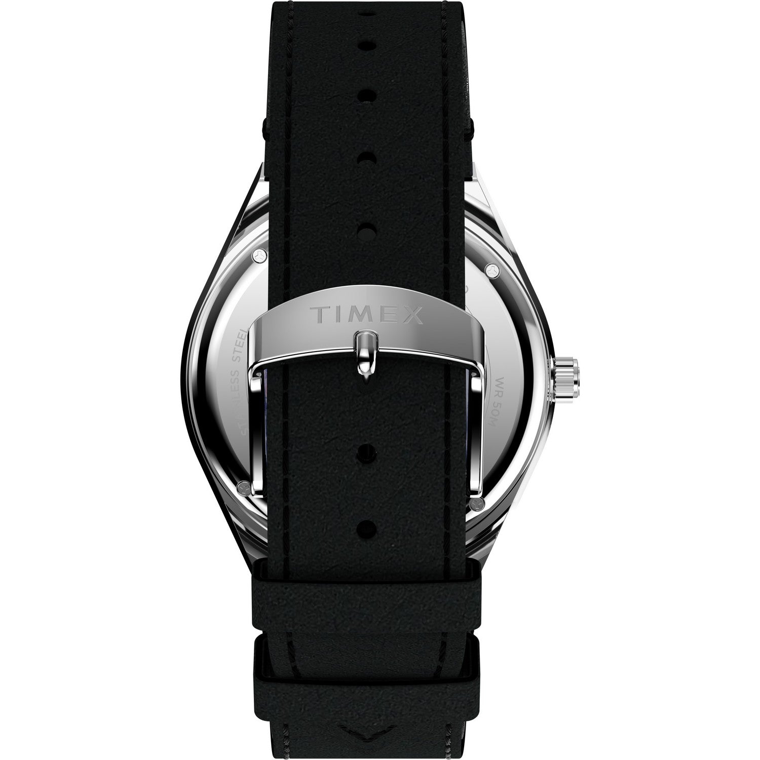 Timex Mens Q Timex Stainless Steel Black Dial Watch TW2Y56800