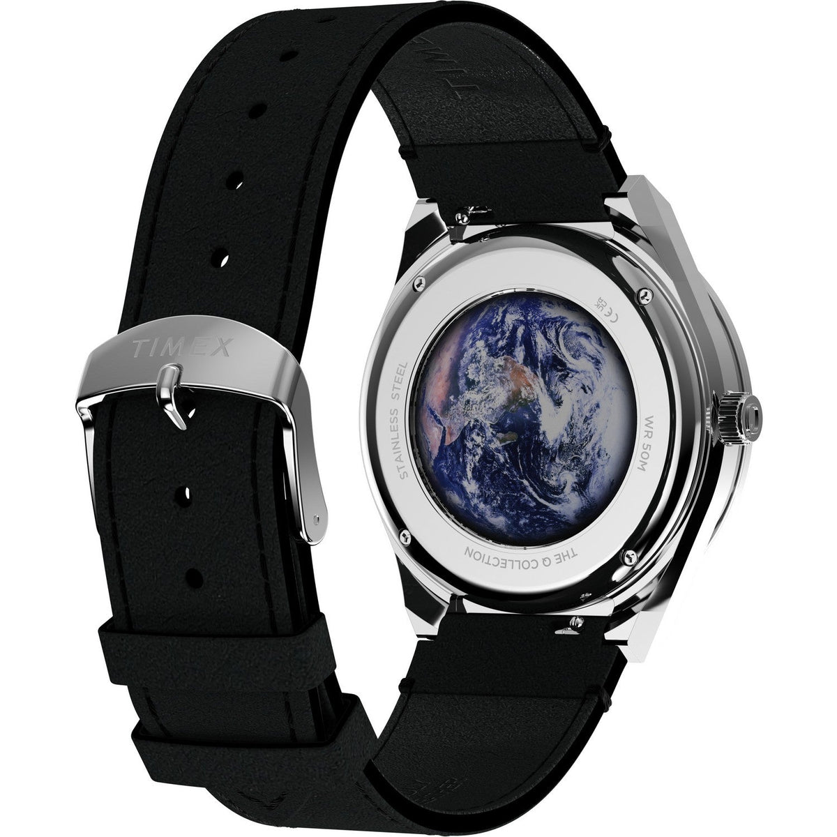 Timex Mens Q Timex Stainless Steel Black Dial Watch TW2Y56800