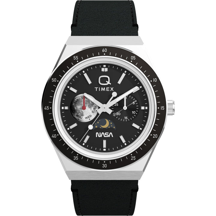 Timex Mens Q Timex Stainless Steel Black Dial Watch TW2Y56800