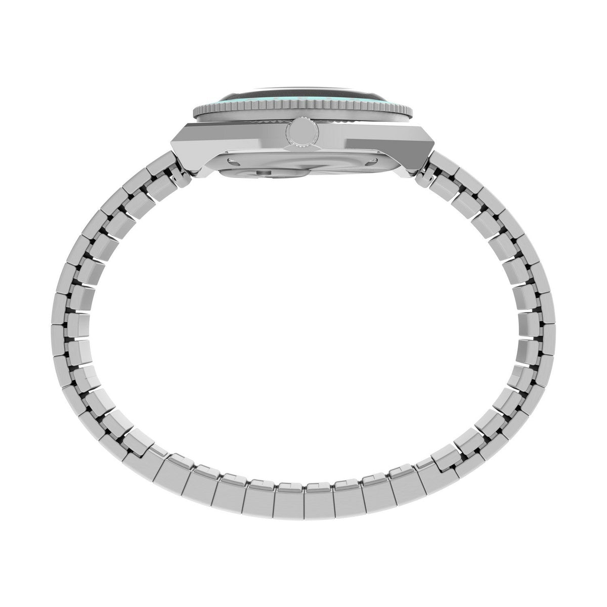 Timex Womens Q Timex Stainless Steel Blue Dial Watch TW2Y77300
