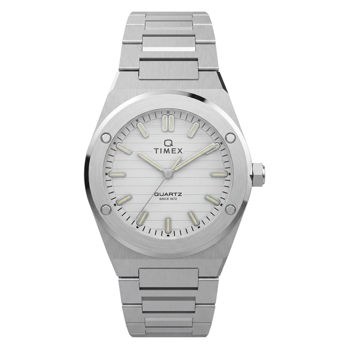 Timex Watches Womens Q Timex Marbella 34mm Stainless Steel Bracelet Watch TW2Y81800