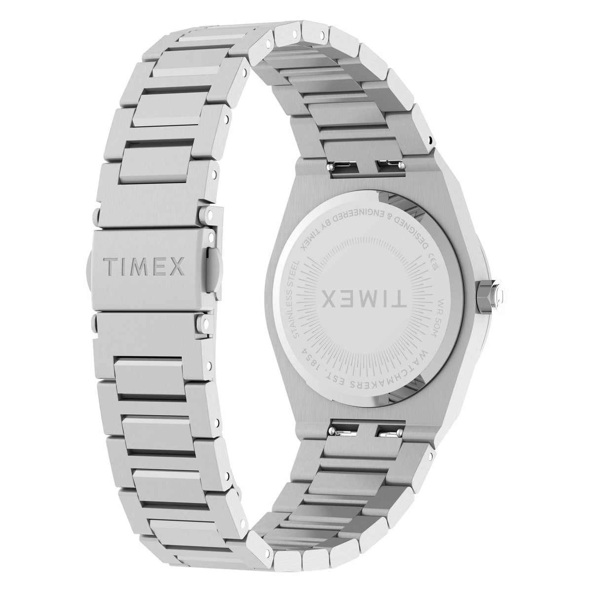 Timex Watches Womens Q Timex Marbella 34mm Stainless Steel Bracelet Watch TW2Y81800