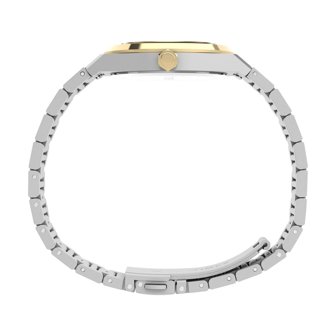 Timex Watches Womens Q Timex Marbella 34mm Stainless Steel Bracelet Watch TW2Y81900