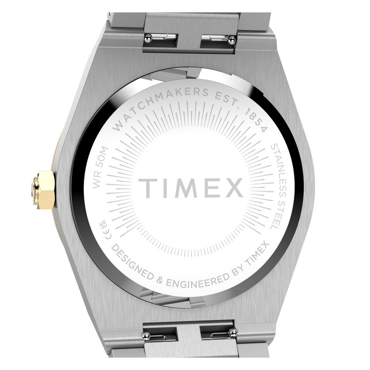 Timex Watches Womens Q Timex Marbella 34mm Stainless Steel Bracelet Watch TW2Y81900