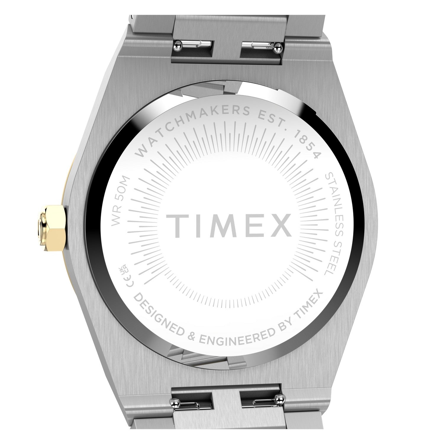 Timex Watches Womens Q Timex Marbella 34mm Stainless Steel Bracelet Watch TW2Y81900