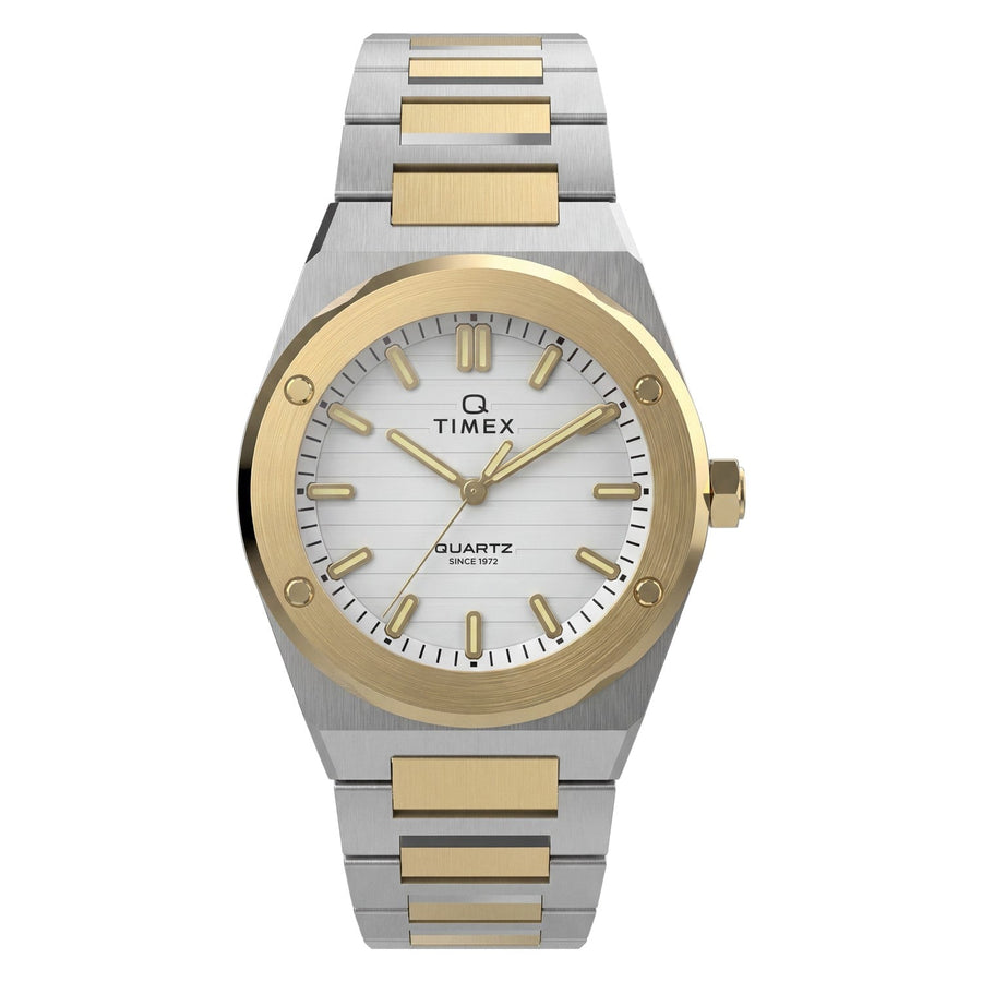 Timex Womens Q Timex Marbella 34mm Stainless Steel Bracelet Watch TW2Y81900