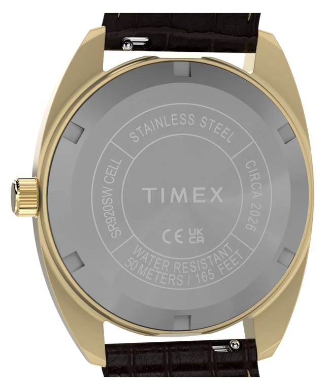 Timex Mens Timex  1976 Rotary Phone Dial Reissue 37mm Leather Strap Watch TW2Y82100