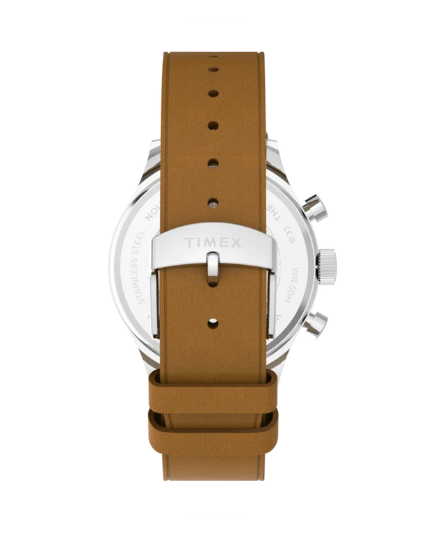 Timex Mens Timex Weekender  New England Chronograph 40mm Leather Strap Watch TW2Y85000