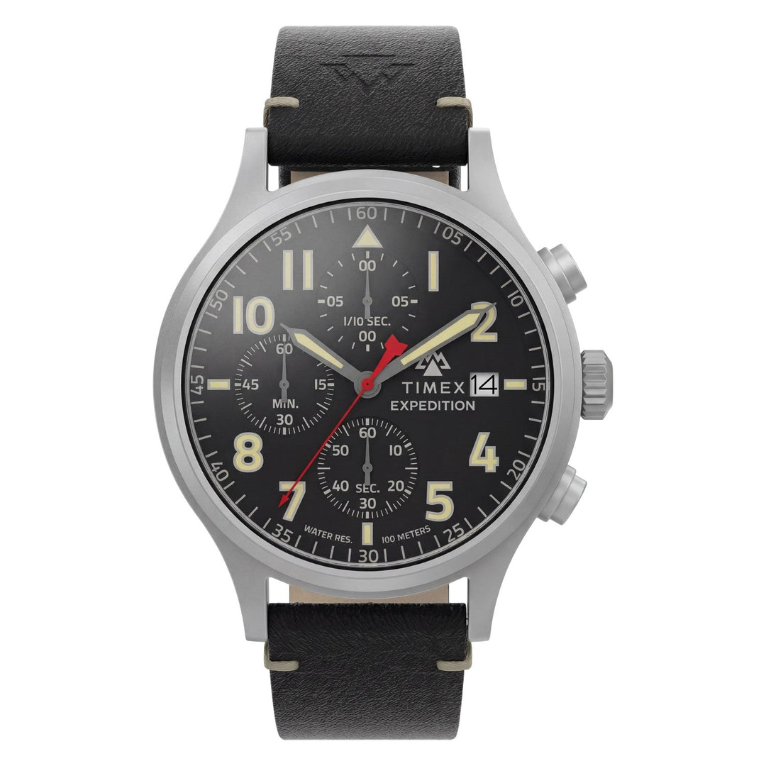 Timex Watches Mens Expedition® Sierra Chronograph 43mm Leather Strap Watch TW2Y89200
