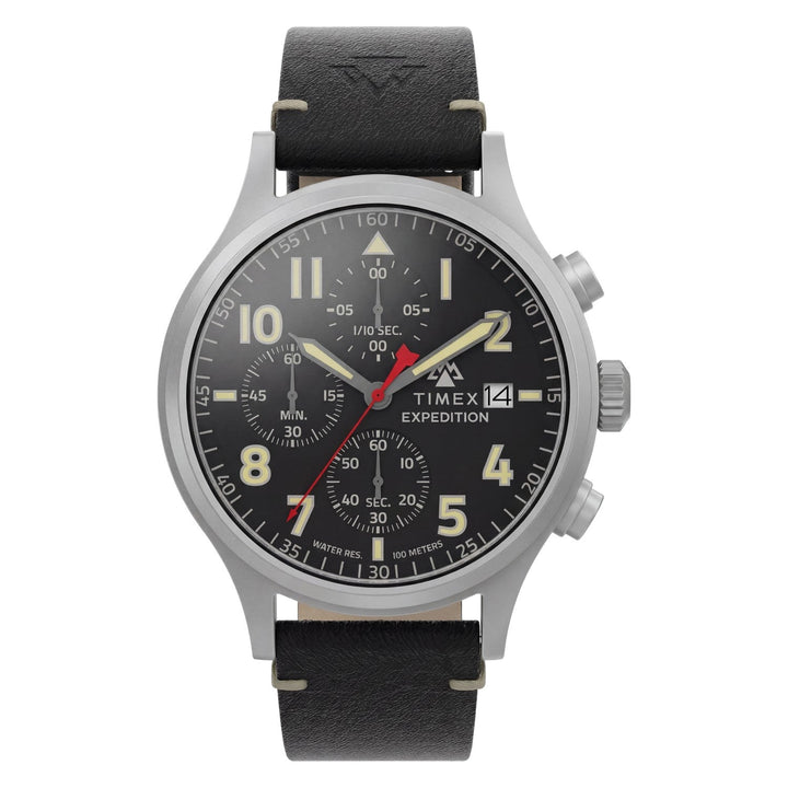 Timex Watches Mens Expedition® Sierra Chronograph 43mm Leather Strap Watch TW2Y89200
