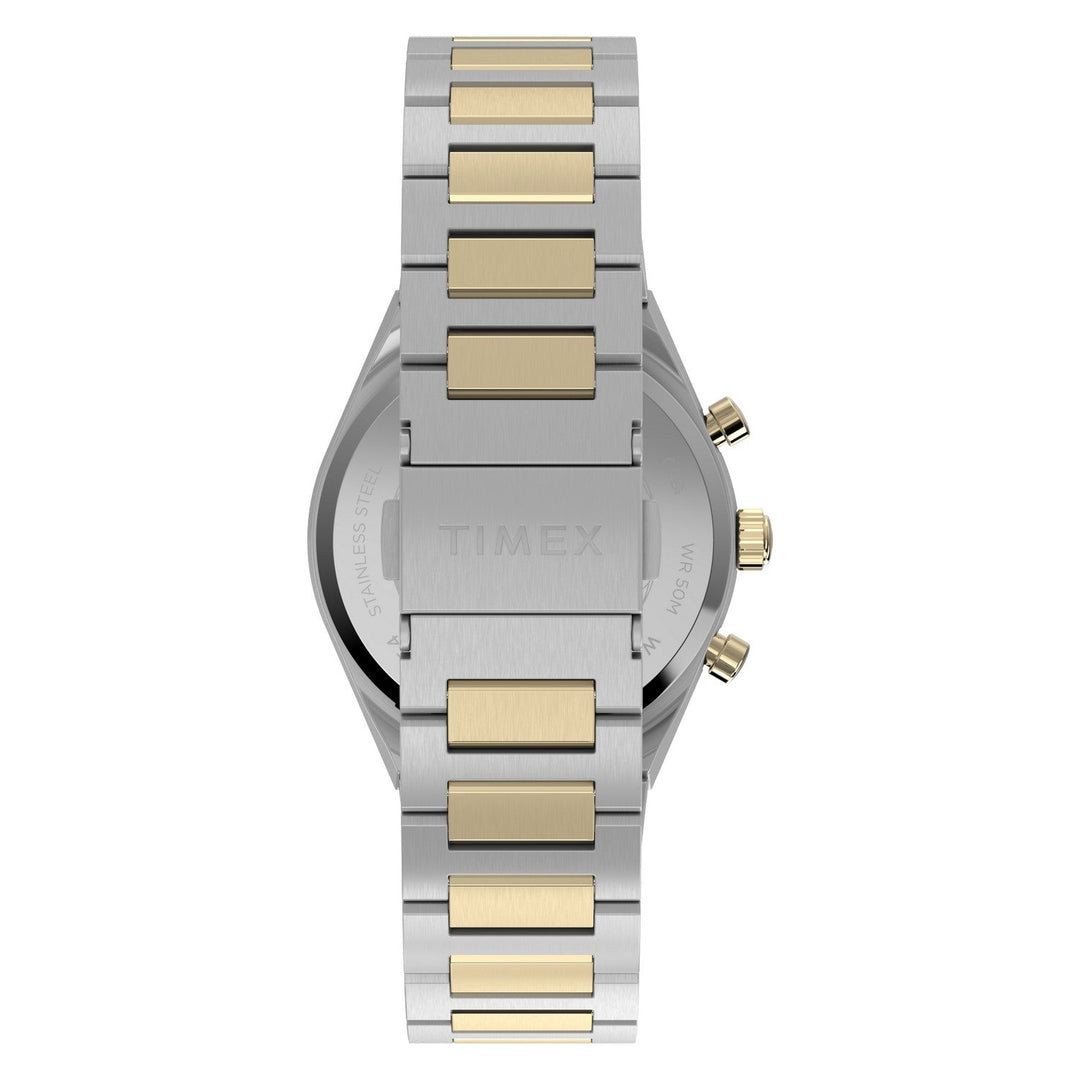 Timex Watches Unisex Q Timex Continental Chronograph 36mm Stainless Steel Bracelet Watch TW2Y92300