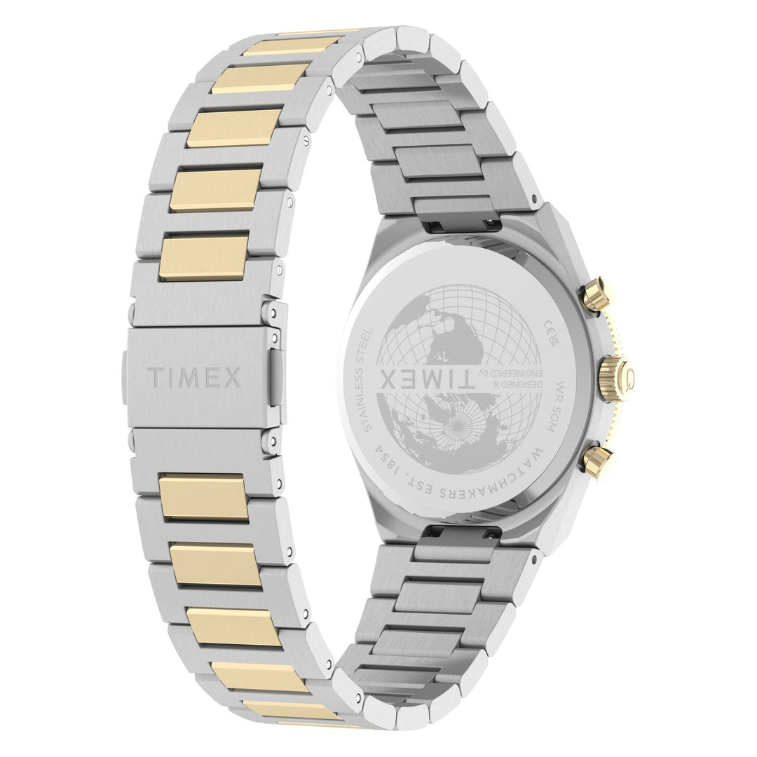 Timex Watches Unisex Q Timex Continental Chronograph 36mm Stainless Steel Bracelet Watch TW2Y92300