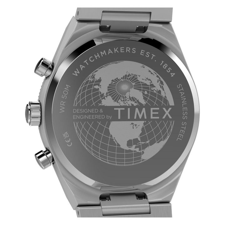 Timex Watches Unisex Q Timex Continental Chronograph 36mm Stainless Steel Bracelet Watch TW2Y93200