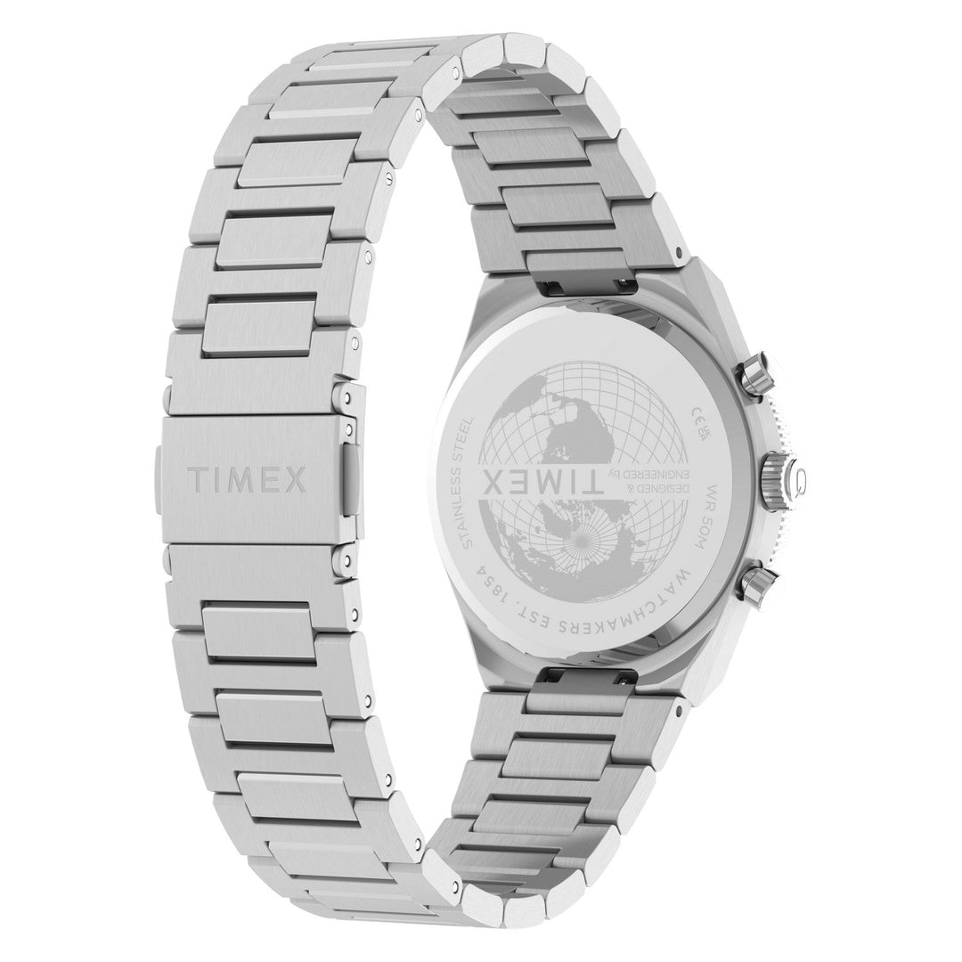 Timex Watches Unisex Q Timex Continental Chronograph 36mm Stainless Steel Bracelet Watch TW2Y93200