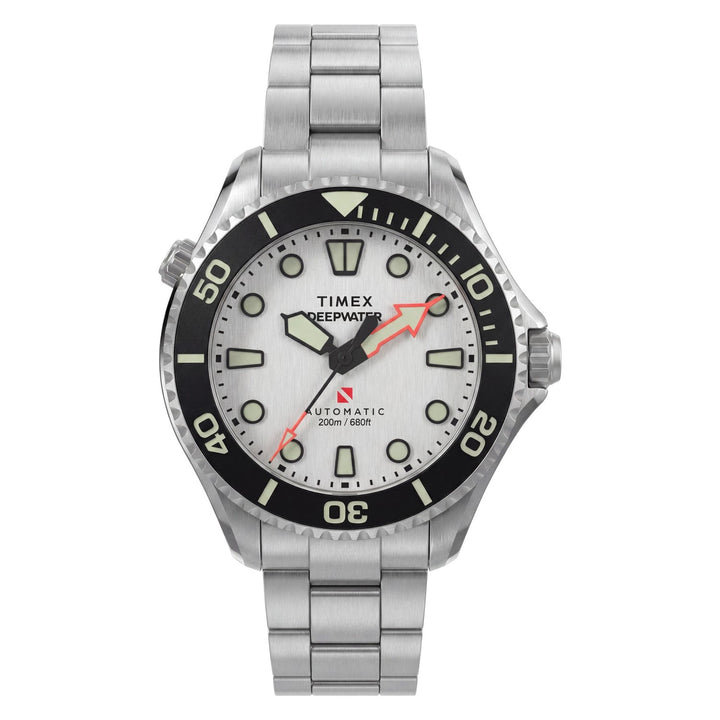 Timex Watches Mens Deepwater Meridian 200 HEV Automatic 44mm Stainless Steel Bracelet Watch TW3A01600