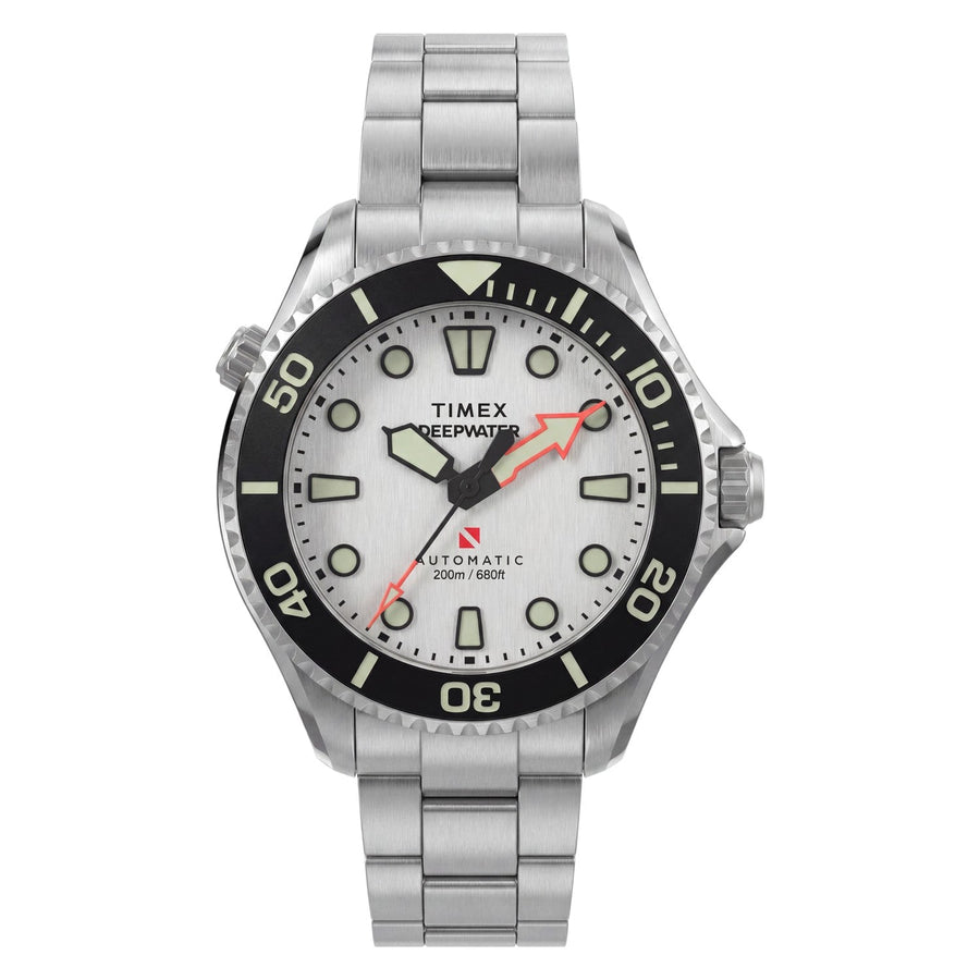 Timex Mens Deepwater Meridian 200 HEV Automatic 44mm Stainless Steel Bracelet Watch TW3A01600