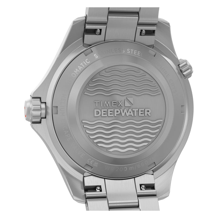 Timex Watches Mens Deepwater Meridian 200 HEV Automatic 44mm Stainless Steel Bracelet Watch TW3A01600