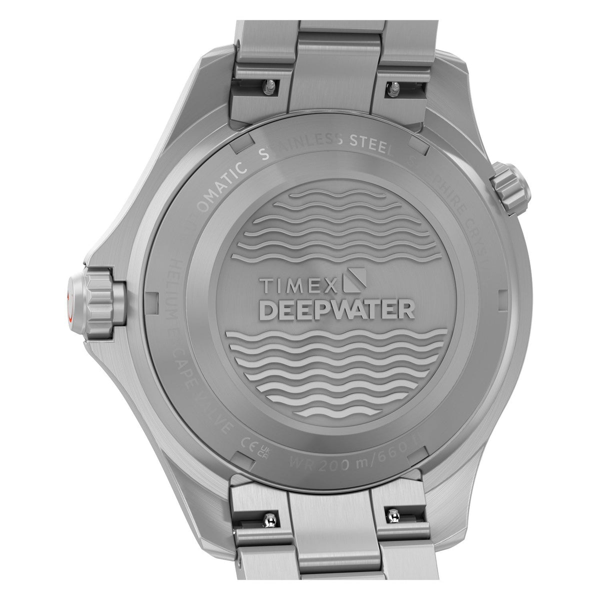 Timex Watches Mens Deepwater Meridian 200 HEV Automatic 44mm Stainless Steel Bracelet Watch TW3A01600