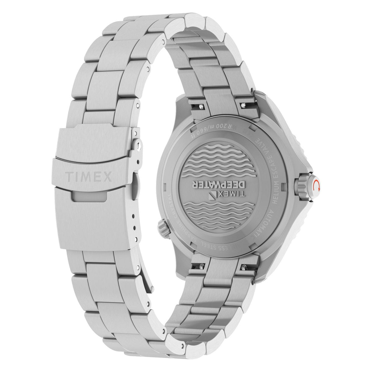 Timex Watches Mens Deepwater Meridian 200 HEV Automatic 44mm Stainless Steel Bracelet Watch TW3A01600