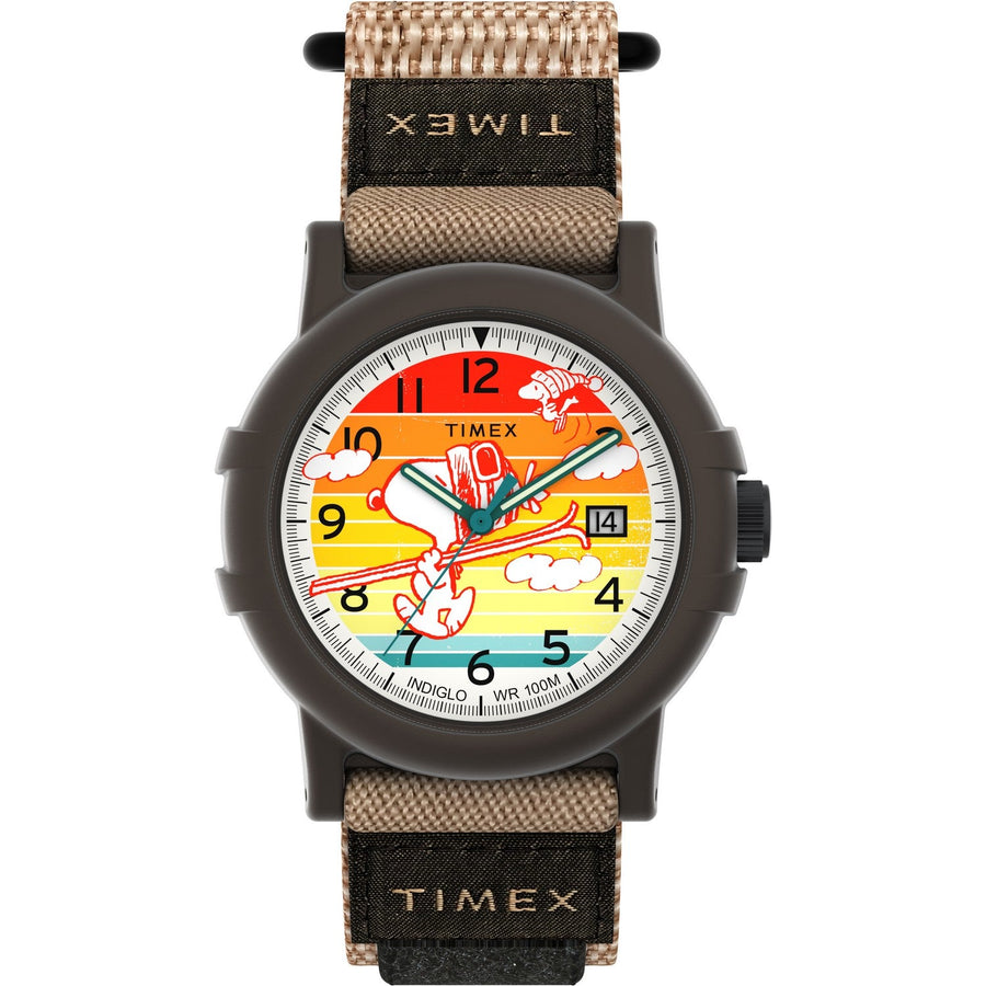 Timex Mens Peanuts Camper Red Dial Watch TW4B34900