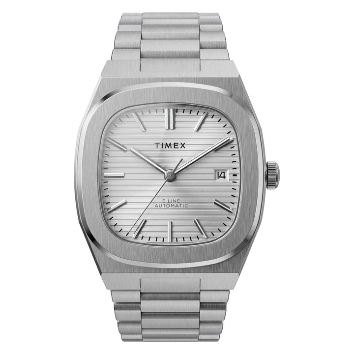 Timex Watches Mens Timex® Automatic E Line 38mm Stainless Steel Bracelet Watch TW6A00500