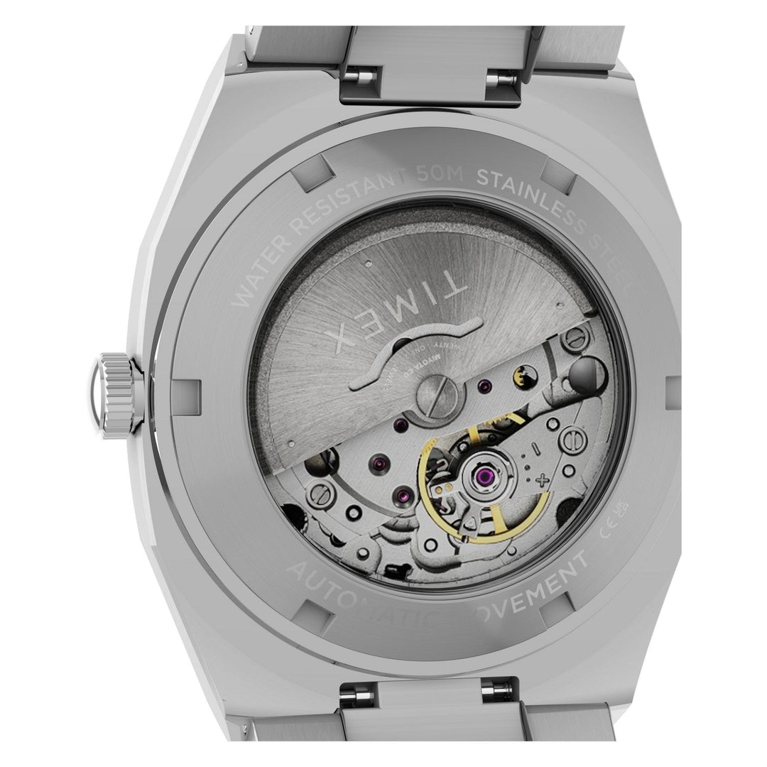 Timex Watches Mens Timex® Automatic E Line 38mm Stainless Steel Bracelet Watch TW6A00500