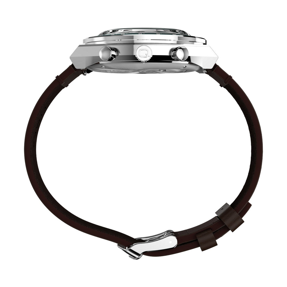 Timex Mens Peanuts  x Q Timex Chronograph 40mm Leather Strap Watch TW6A04400