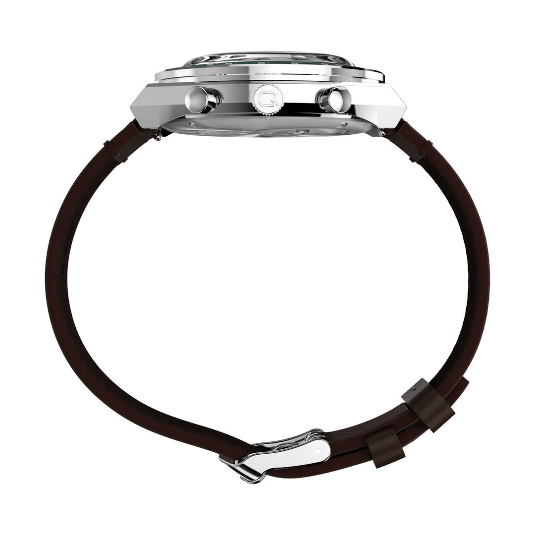 Timex Watches Mens Peanuts® x Q Timex Chronograph 40mm Leather Strap Watch TW6A04400