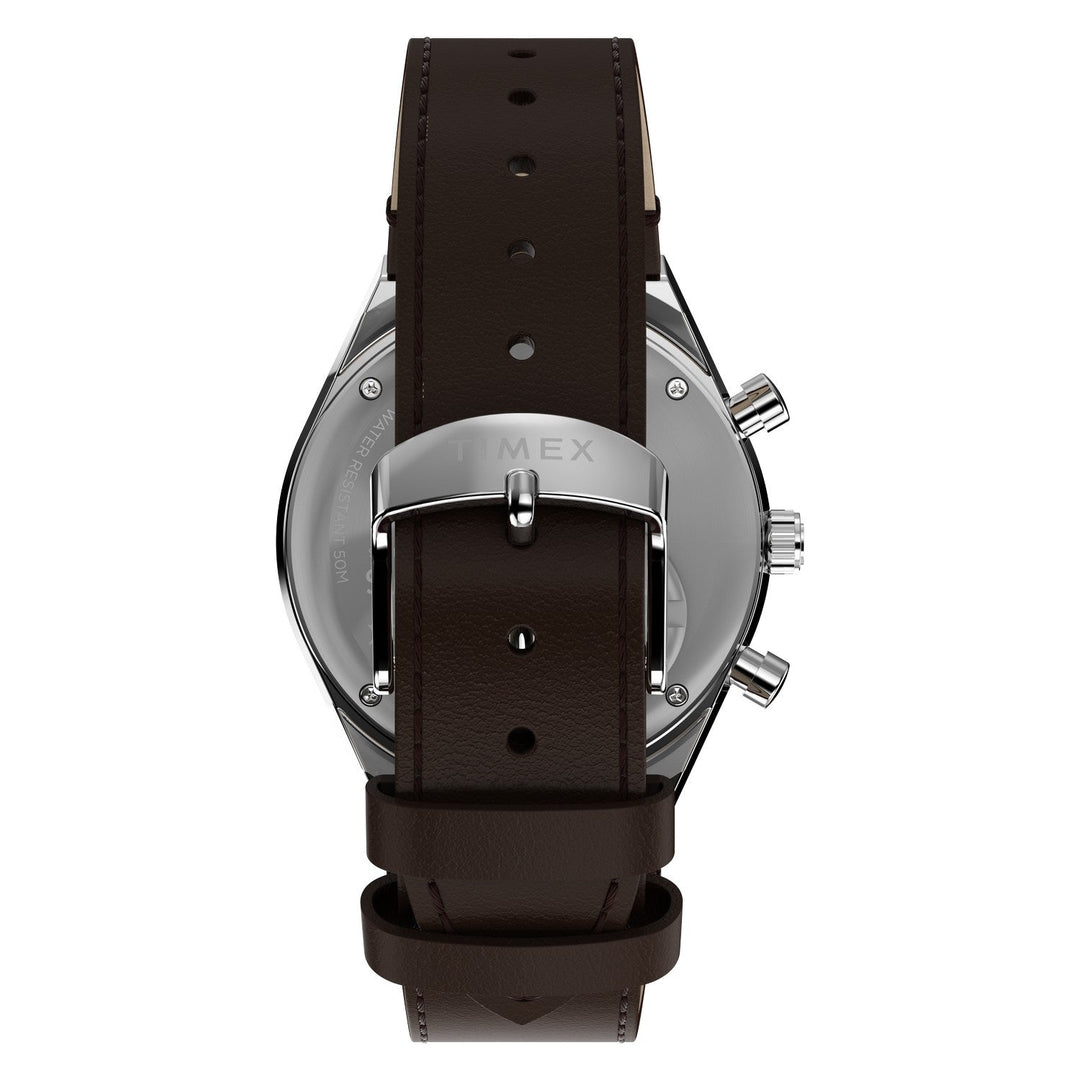 Timex Watches Mens Peanuts® x Q Timex Chronograph 40mm Leather Strap Watch TW6A04400