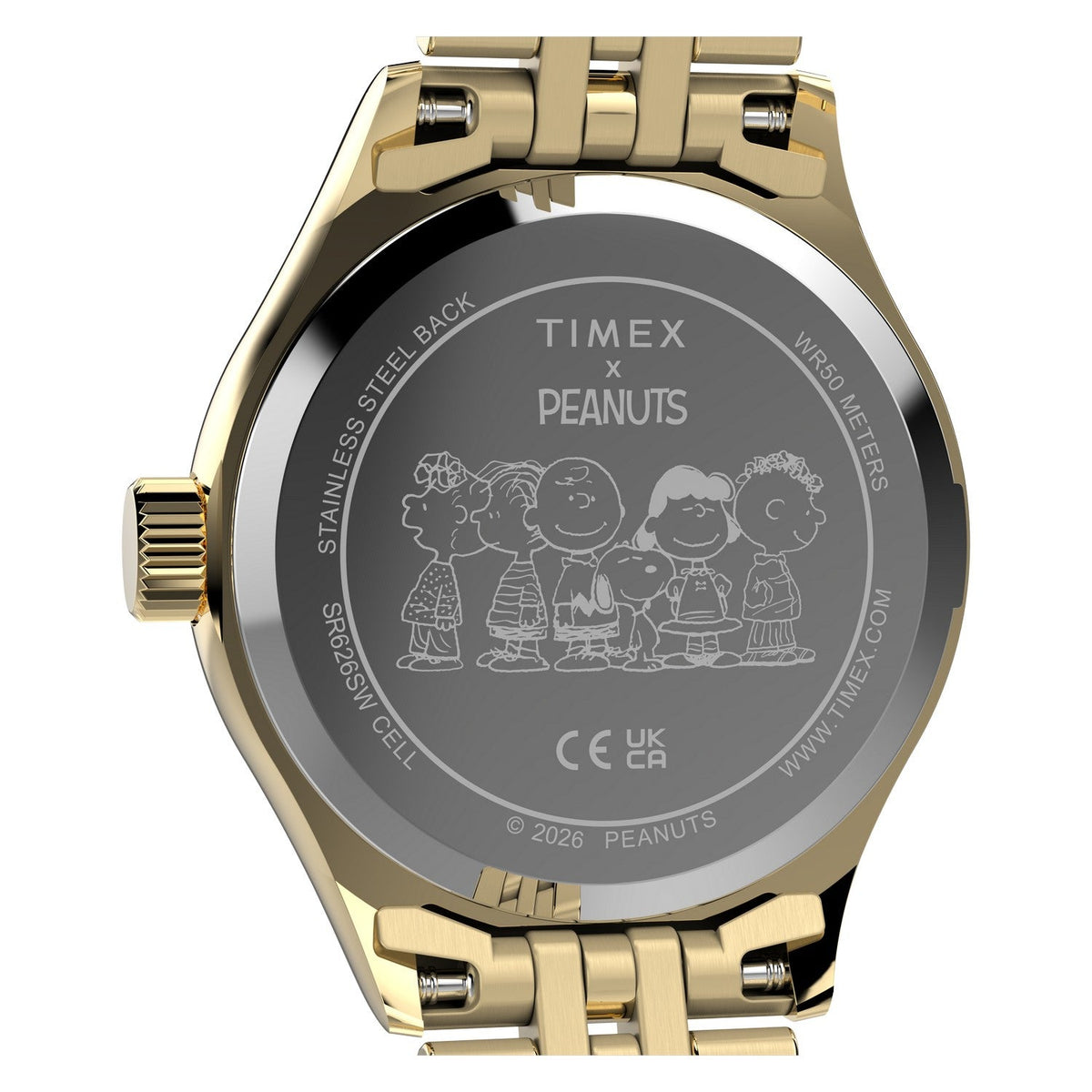 Timex Watches Womens Peanuts x Timex Legacy Mini Heart Hug 25mm Stainless Steel Bracelet Watch TW6A07400