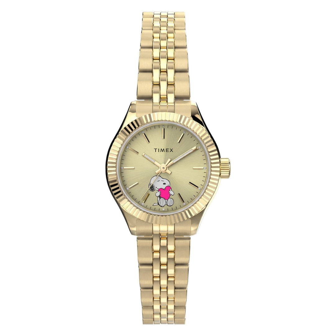 Timex Watches Womens Peanuts x Timex Legacy Mini Heart Hug 25mm Stainless Steel Bracelet Watch TW6A07400