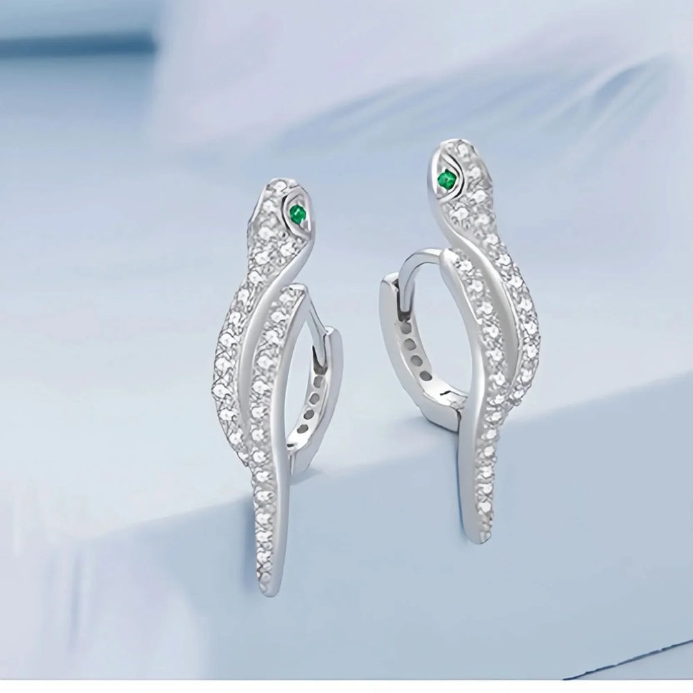 Textured and Twisted Snake Hoops Earrings