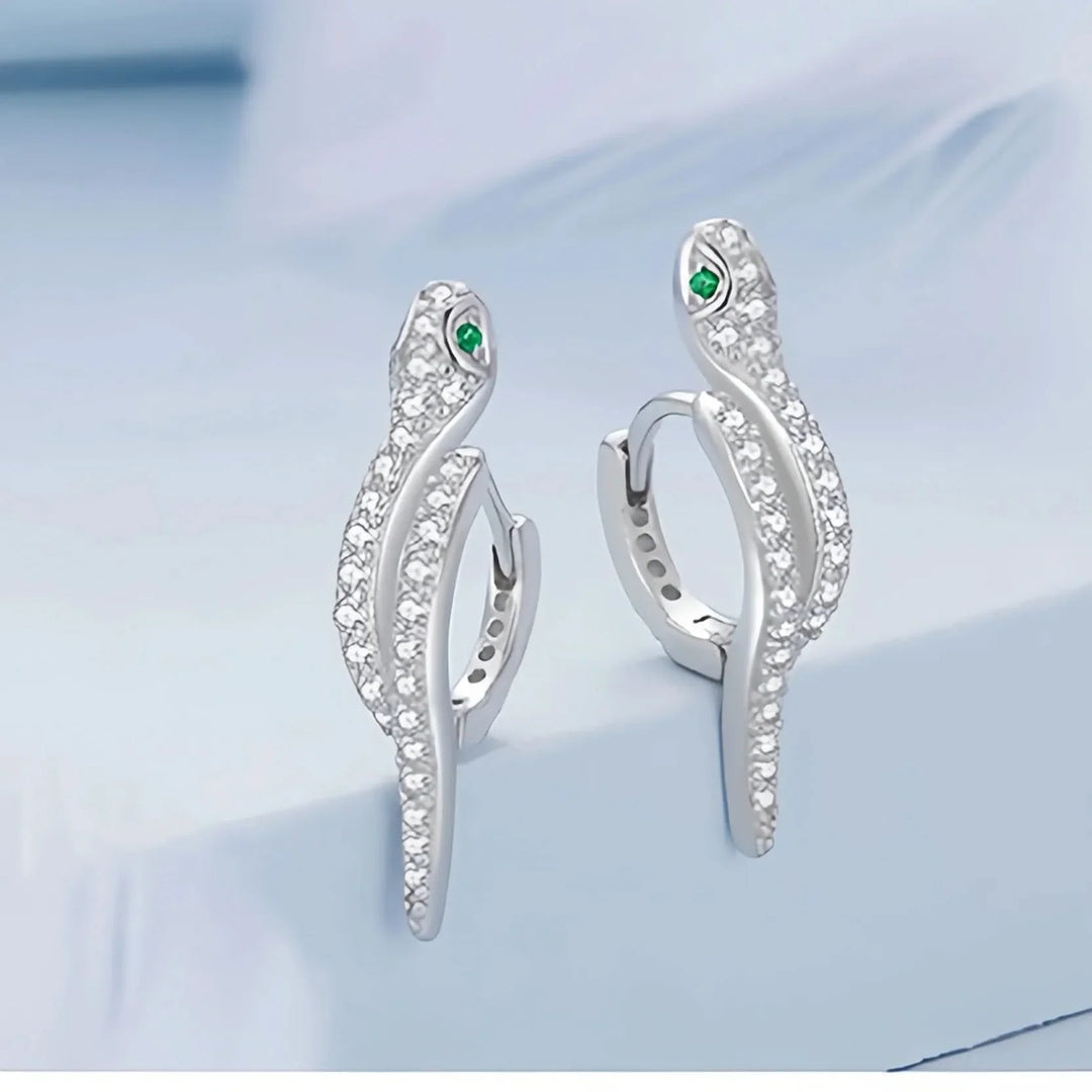 Textured and Twisted Snake Hoops Earrings