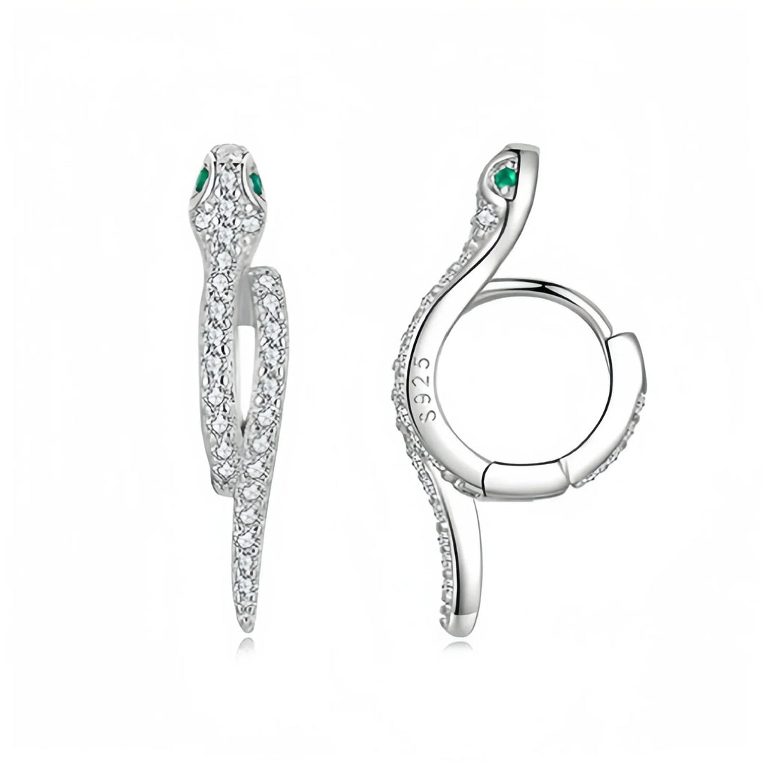 Textured and Twisted Snake Hoops Earrings