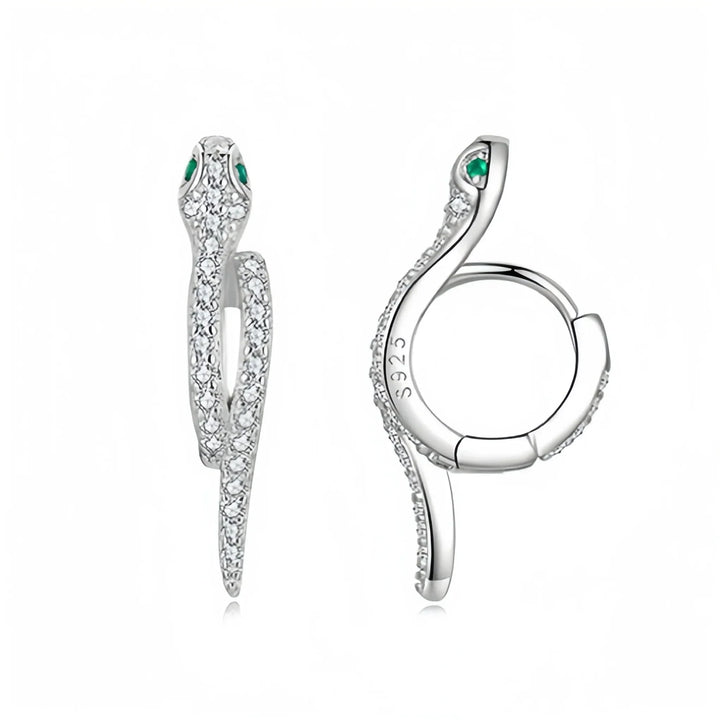 Textured and Twisted Snake Hoops Earrings