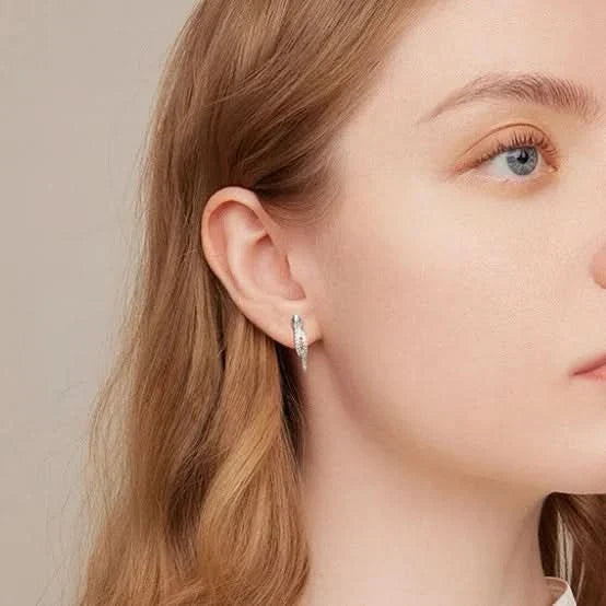 Textured and Twisted Snake Hoops Earrings