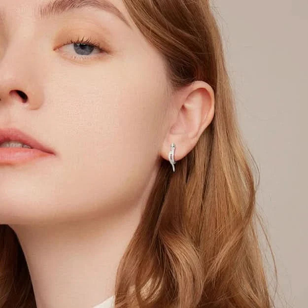 Textured and Twisted Snake Hoops Earrings