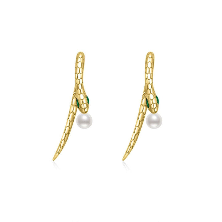 Thin and Sleek Snake Hoops Earrings