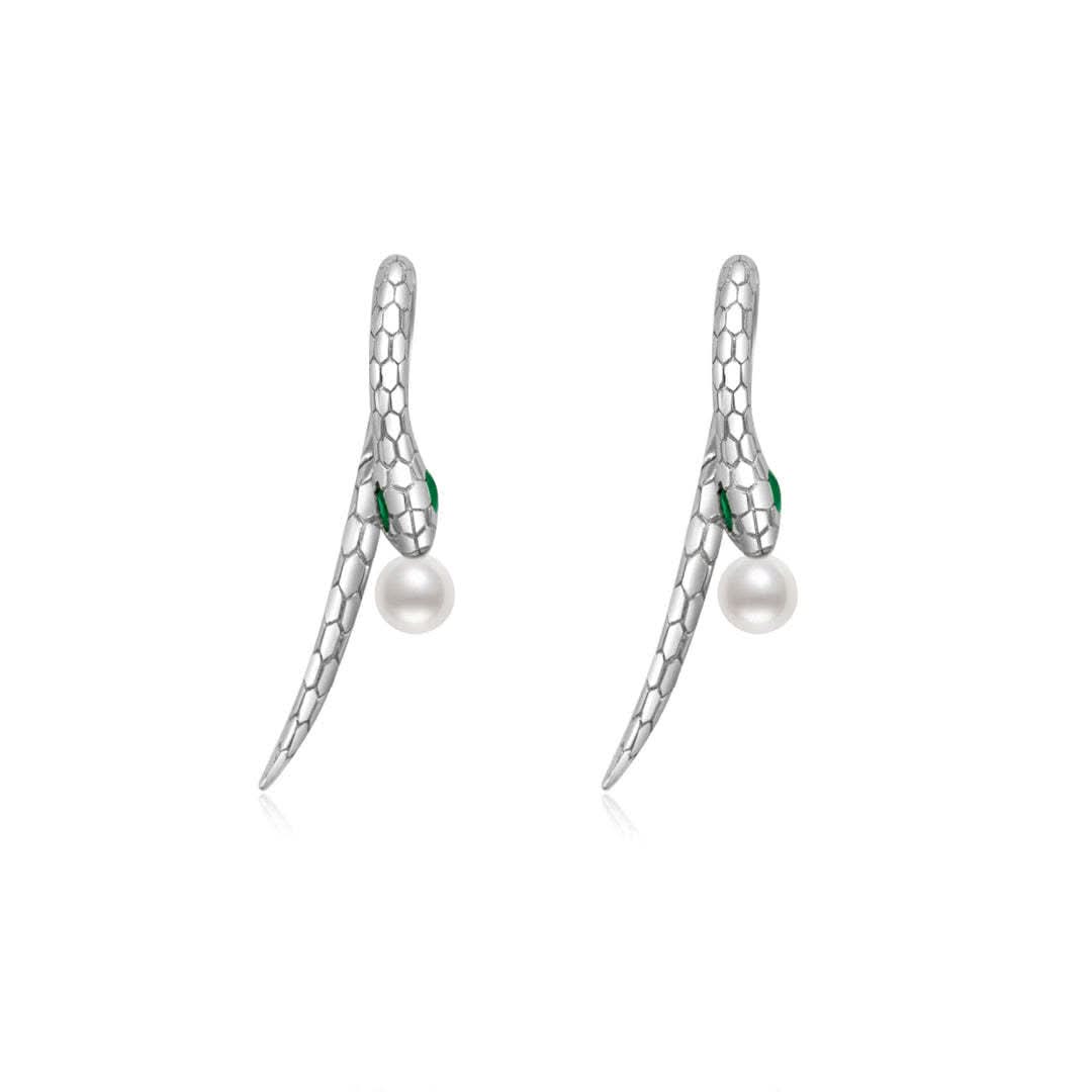 Thin and Sleek Snake Hoops Earrings