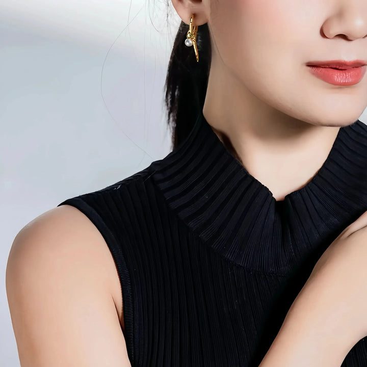 Thin and Sleek Snake Hoops Earrings