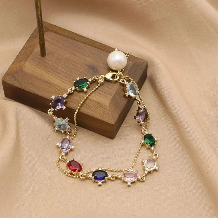 Two-layer multi-colour Cristal Bracelet