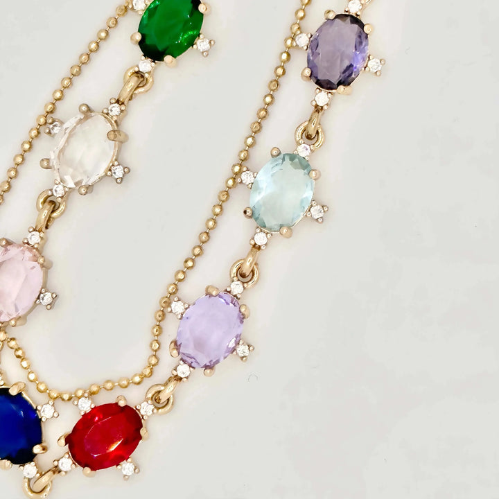 Two-layer multi-colour Cristal Bracelet