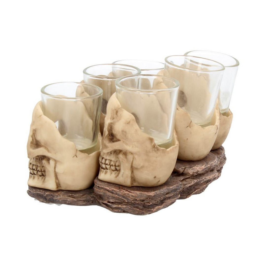 Six Shooter Skulls Skull Shot Glass Set U1646E5