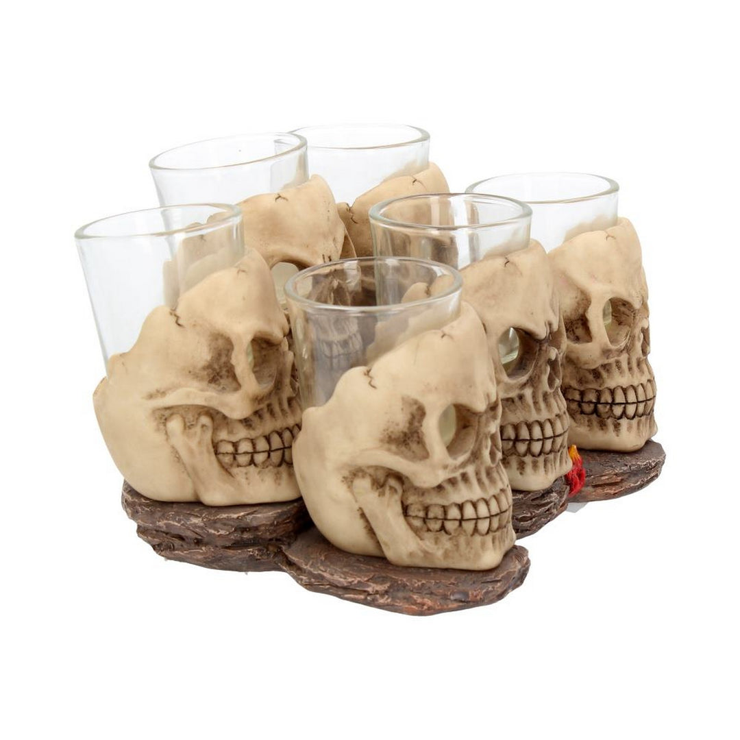 Six Shooter Skulls Skull Shot Glass Set U1646E5