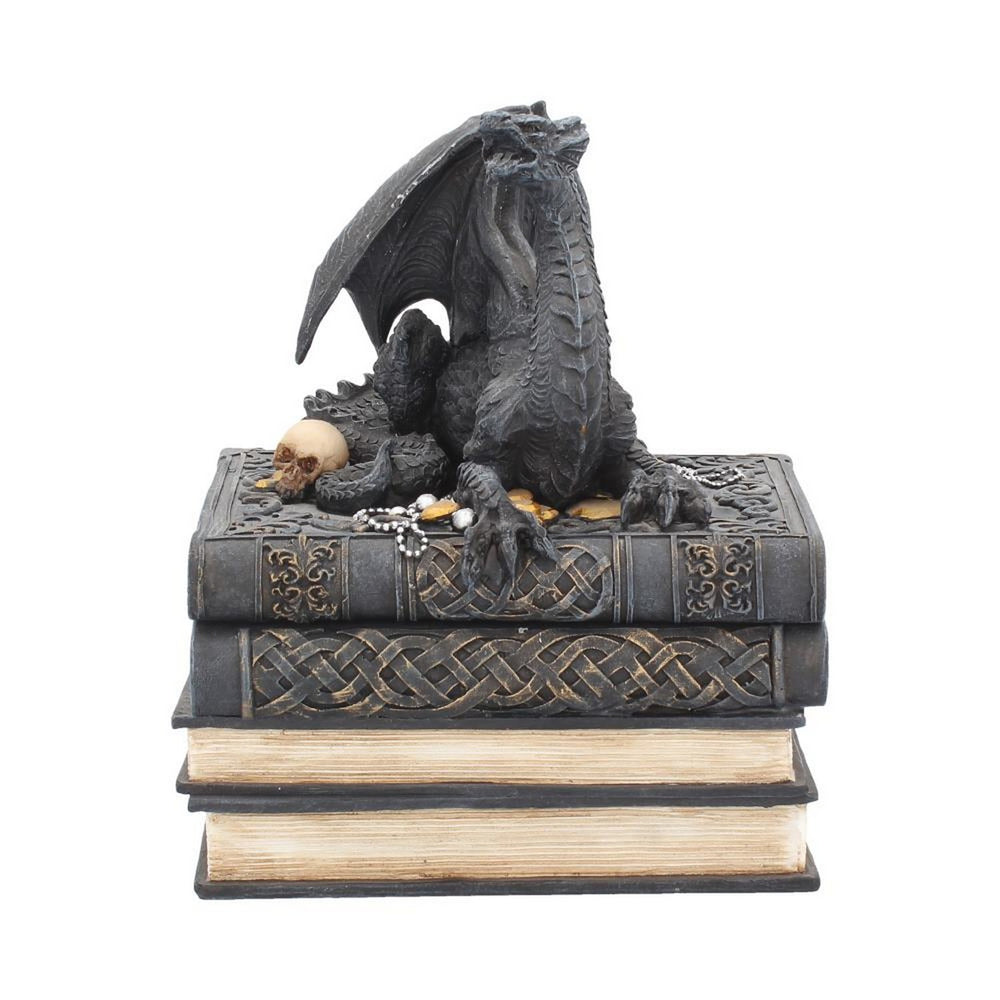 Secrets of the Dragon Box Gothic Skull Books Trinket Box U2067F6