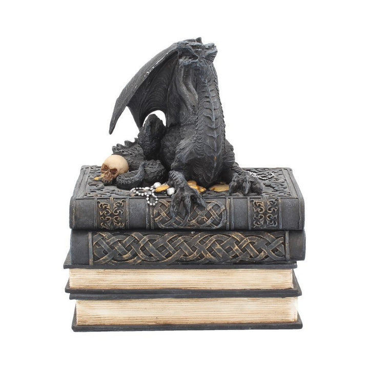 Secrets of the Dragon Box Gothic Skull Books Trinket Box U2067F6