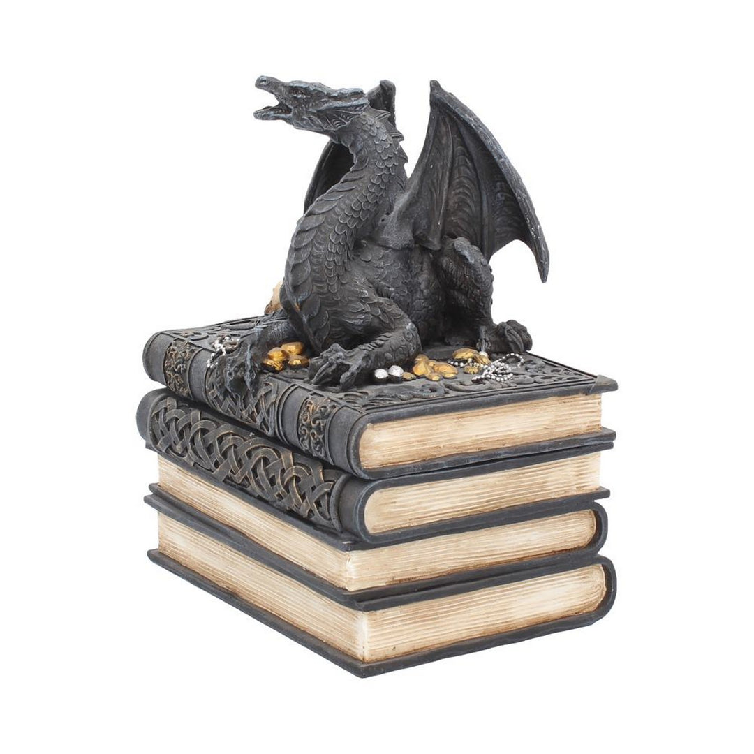 Secrets of the Dragon Box Gothic Skull Books Trinket Box U2067F6