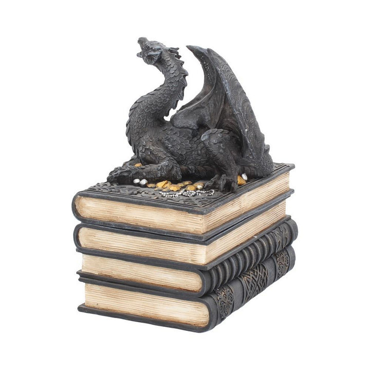 Secrets of the Dragon Box Gothic Skull Books Trinket Box U2067F6